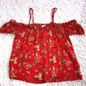 Off shoulder red American Eagle top